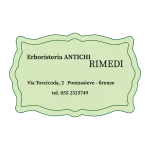 Etichetta rettangolare color oro con testo verde della gioielleria e oreficeria Caciolli di Ponsacco, Pisa, con indirizzo Via del Proconsolo, 15.